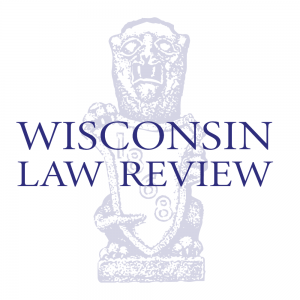 Photo of Wisconsin Law Review logo- gargoyle holding a shield.